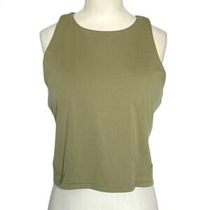 NEW All in Motion Cropped Athletic Tank with Built-in Bra - Olive Green